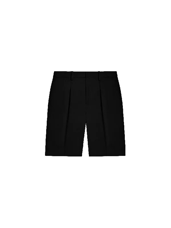 Designer Men's OvercoatsMen's Cotton Tailored Shorts—black