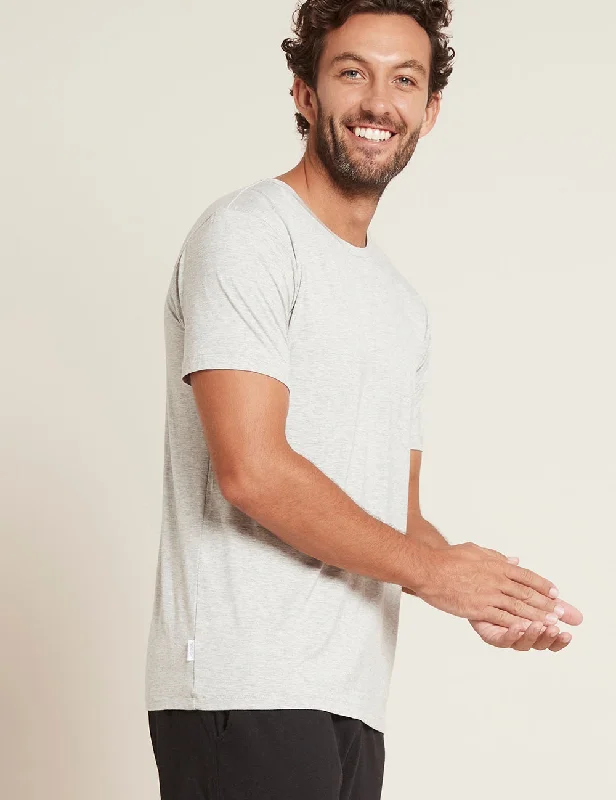 Breathable Men's Mesh TopsMen's Crew Neck T-Shirt - Light Grey Marl