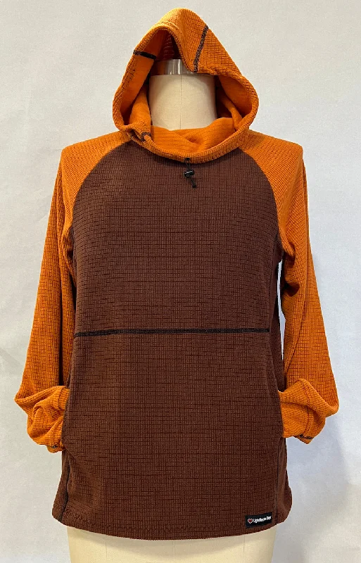 Men's Hoodies with Ribbed HemsMen's Hoodie - Brown w/ Orange sleeves & hood