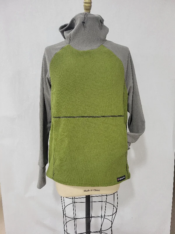 Men's Hoodies with Asymmetric ZippersMen's Hoodie - Olive w/ Gray sleeves & hood