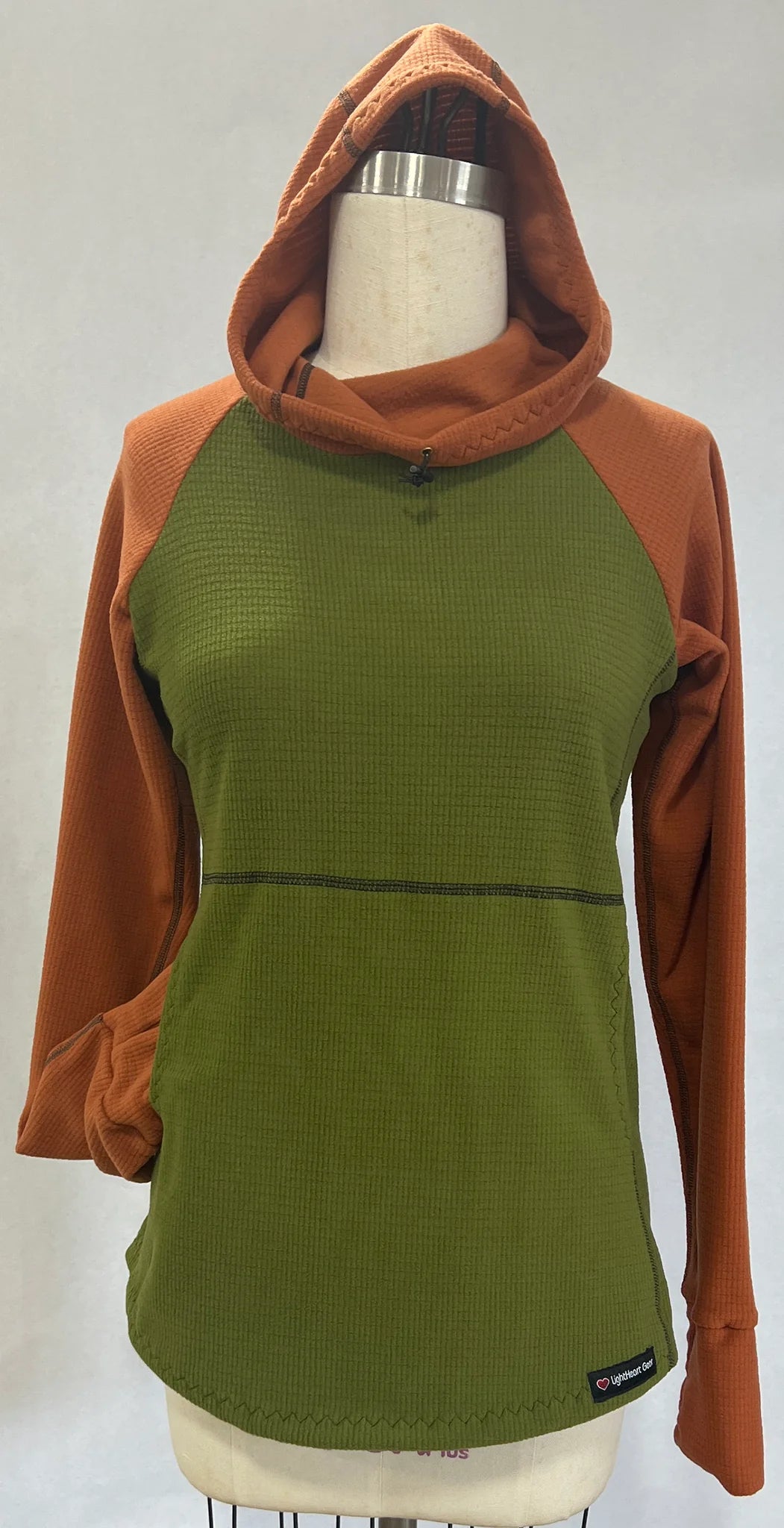 Men's Hoodies for SkiingMen's Hoodie - Olive w/ Terracotta sleeves & hood