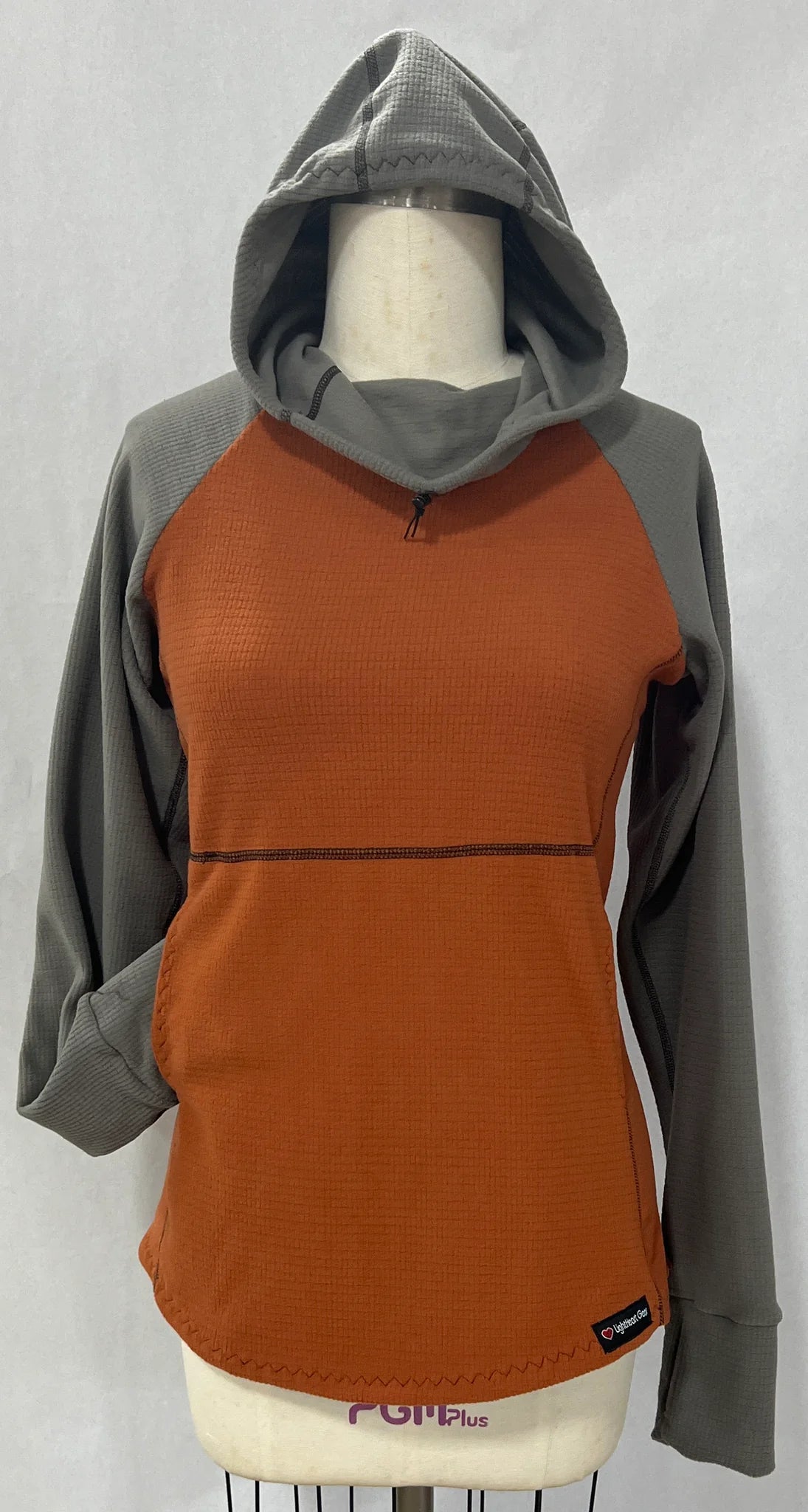 Luxurious Men's Cashmere HoodiesMen's Hoodie - Terracotta w/ Gray sleeves & hood