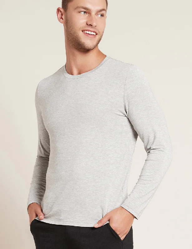 Men's Short-Sleeved ShirtsMen's Long Sleeve Crew Neck T-Shirt - Light Grey Marl