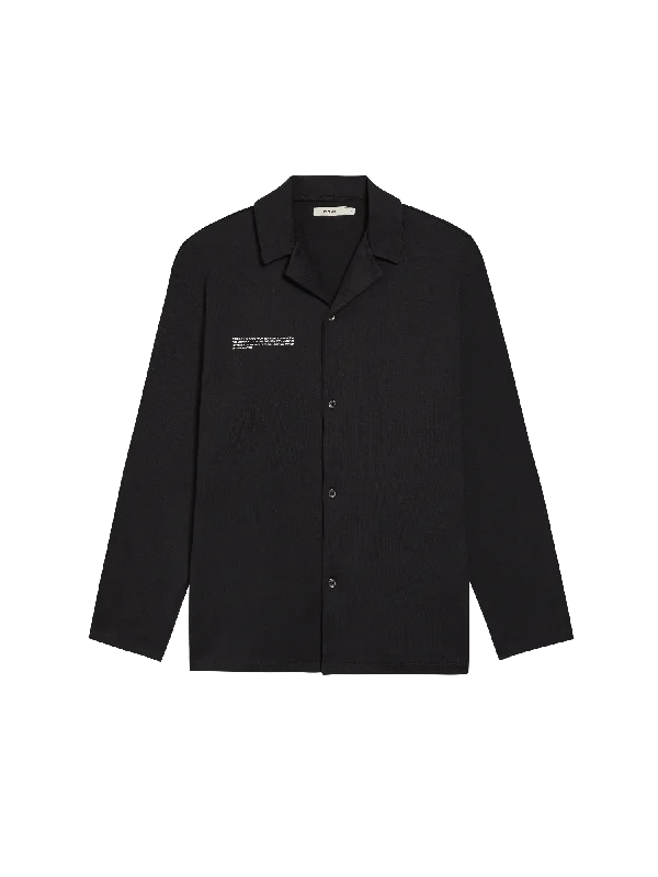 Men's Coats for Dressy OccasionsMens Organic Cotton Pajama Shirt with C-FIBER™—black