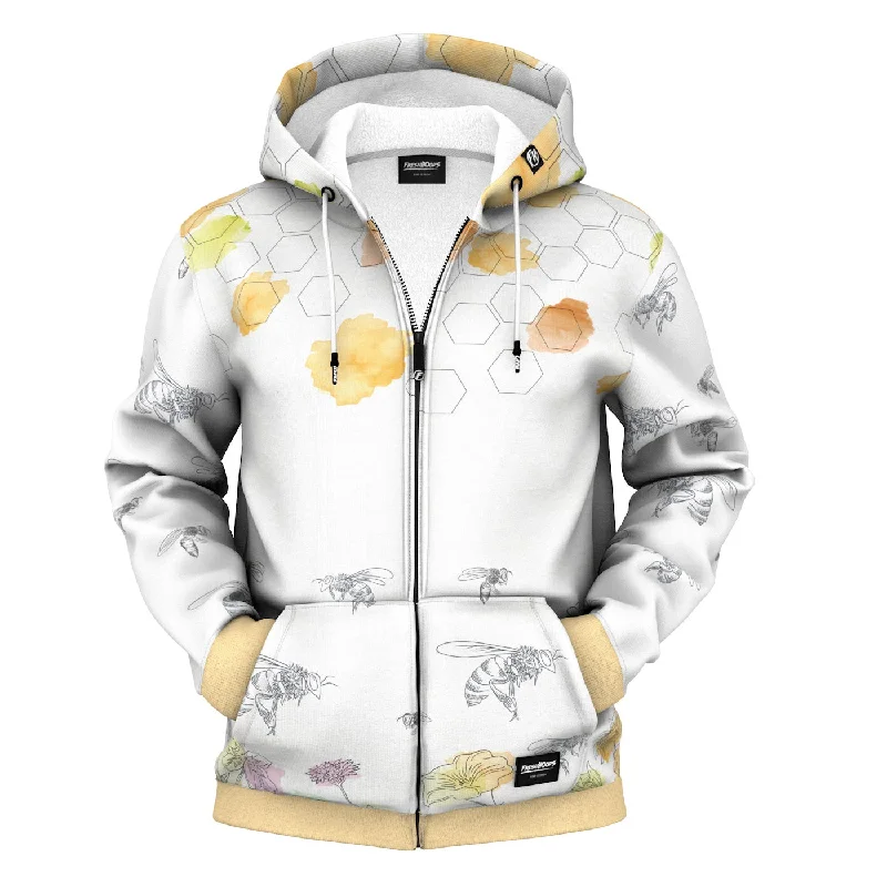 Men's Hoodies with Reflective StripesMinimal Bee Zip Up Hoodie