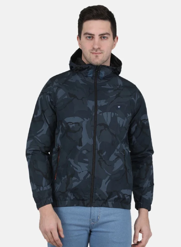 Men's Coats for RunningMen Blue Solid Jacket