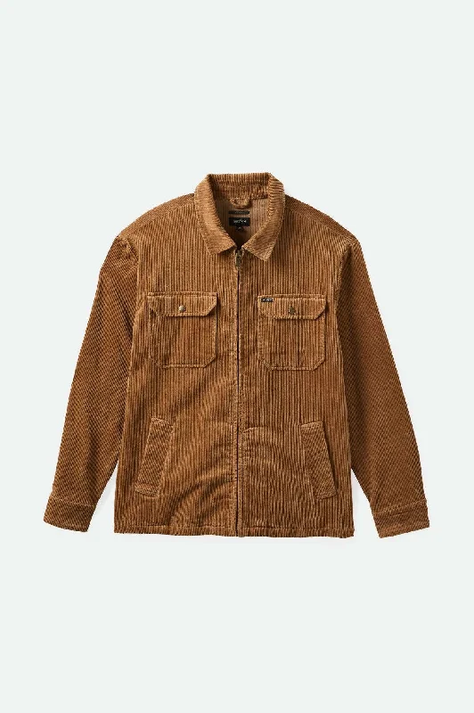 Men's Coats with Fur TrimMotor Jacket - Tiger's Eye Cord
