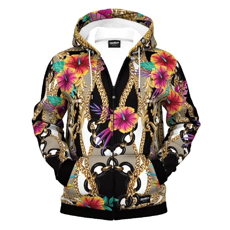 Men's Hoodies for SpringNeon Baroque Zip Up Hoodie