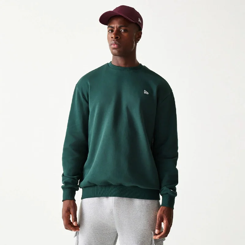 Men's Sweaters with Elastic WaistbandsNew Era Essential Dark Green Oversized Crewneck Sweater