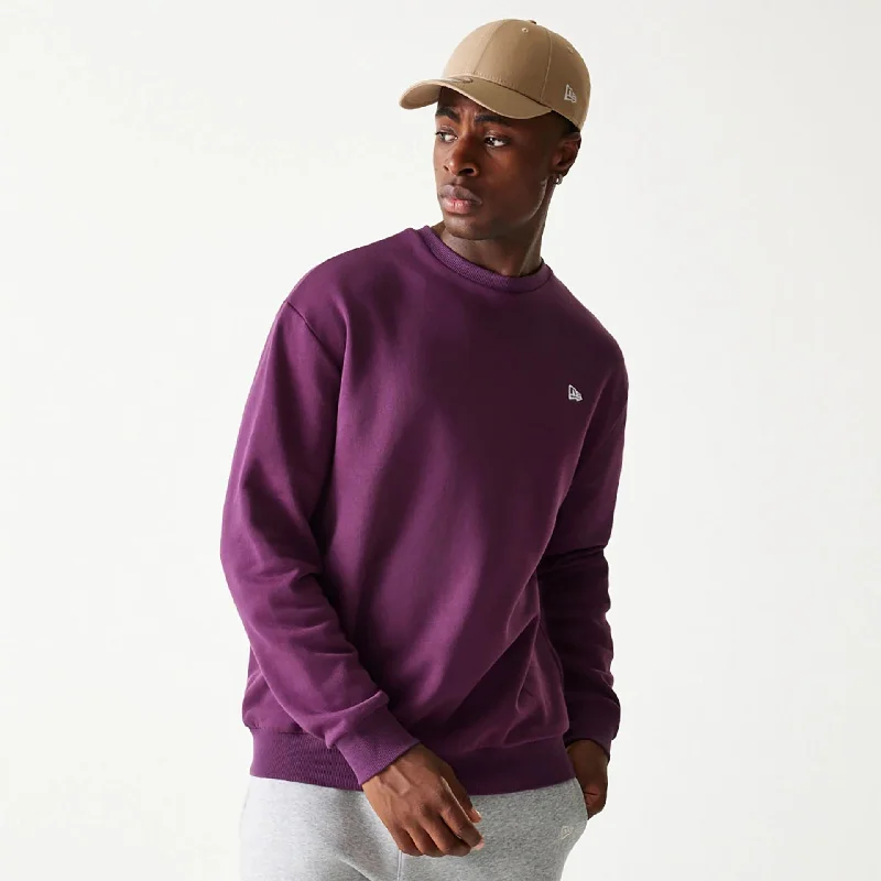 Men's Sweaters with SnapsNew Era Essential Dark Purple Oversized Crewneck Sweater