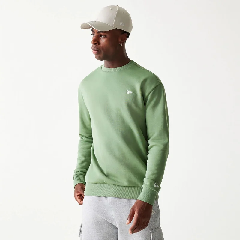 Men's Sweaters with Ribbed WaistbandsNew Era Essential Green Oversized Crewneck Sweater