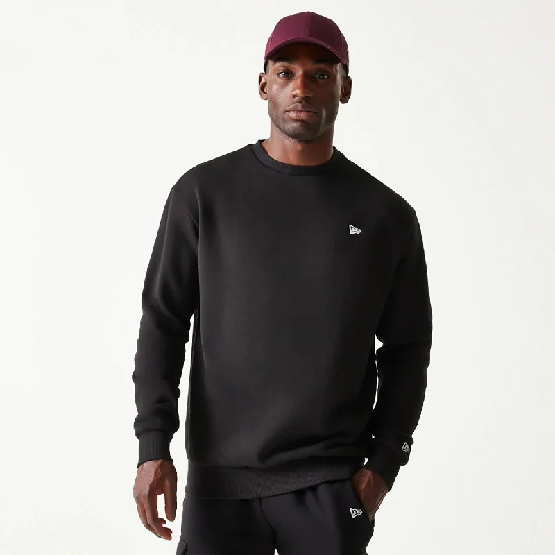 Men's Sweaters with ButtonsNew Era Essential Jet Black Oversized Crewneck Sweater