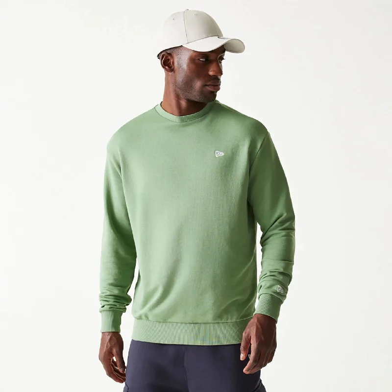 Men's Sweaters with Adjustable HemlinesNew Era Essential Pastel Green Oversized Crewneck Sweater