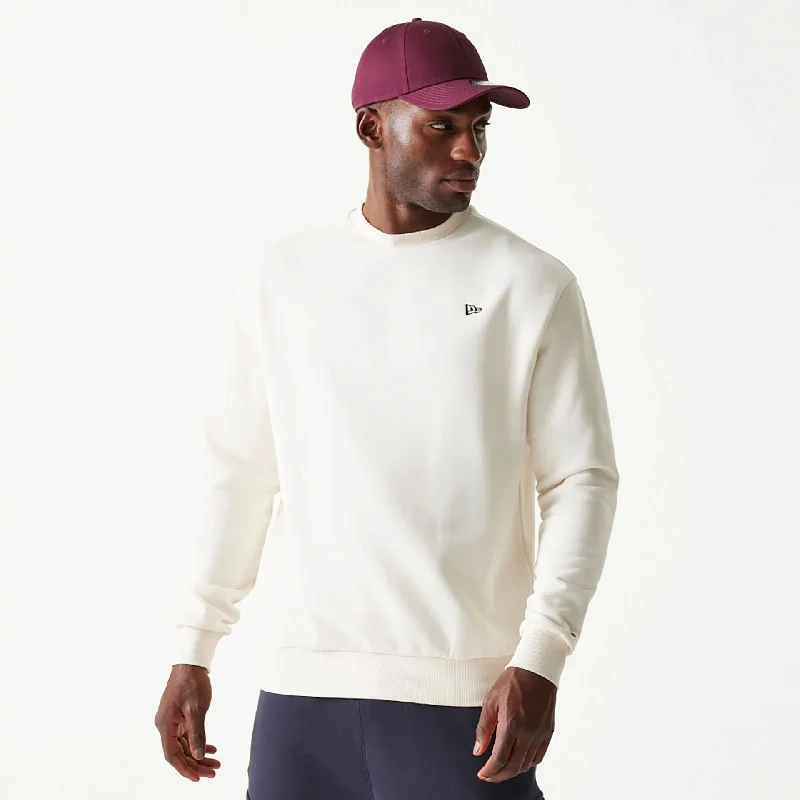 Men's Sweaters with Flat-Front DesignsNew Era Essential White Oversized Crewneck Sweater