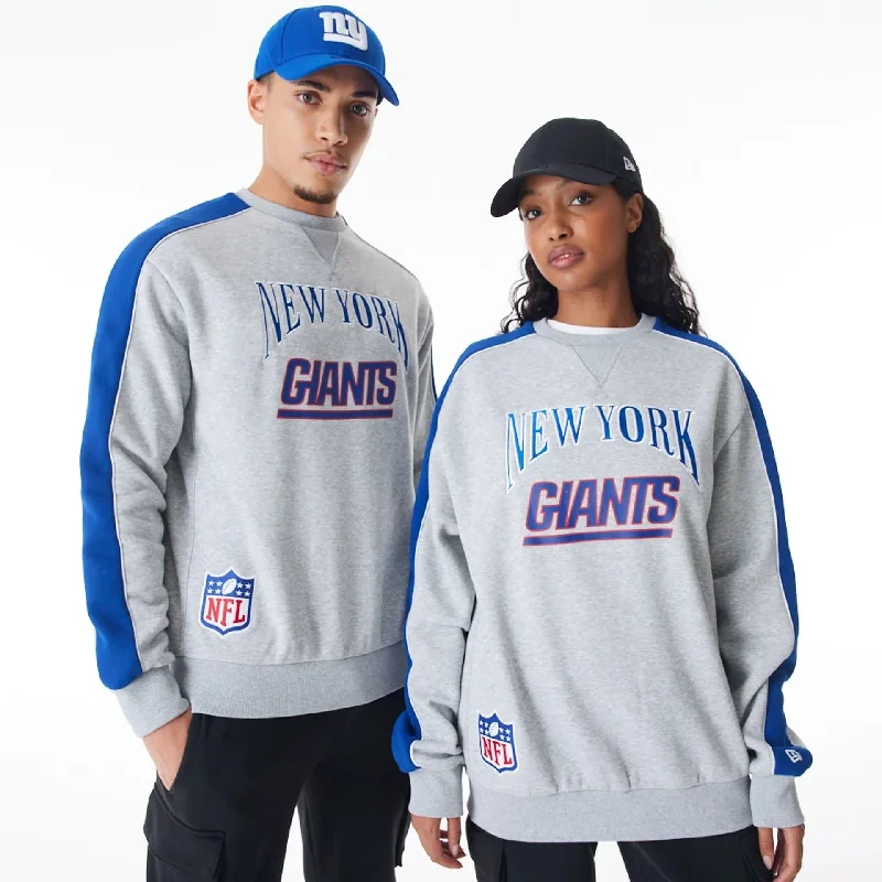 Men's Sweaters with Long SleevesNew York Giants NFL Graphic Grey Crew Neck Sweater