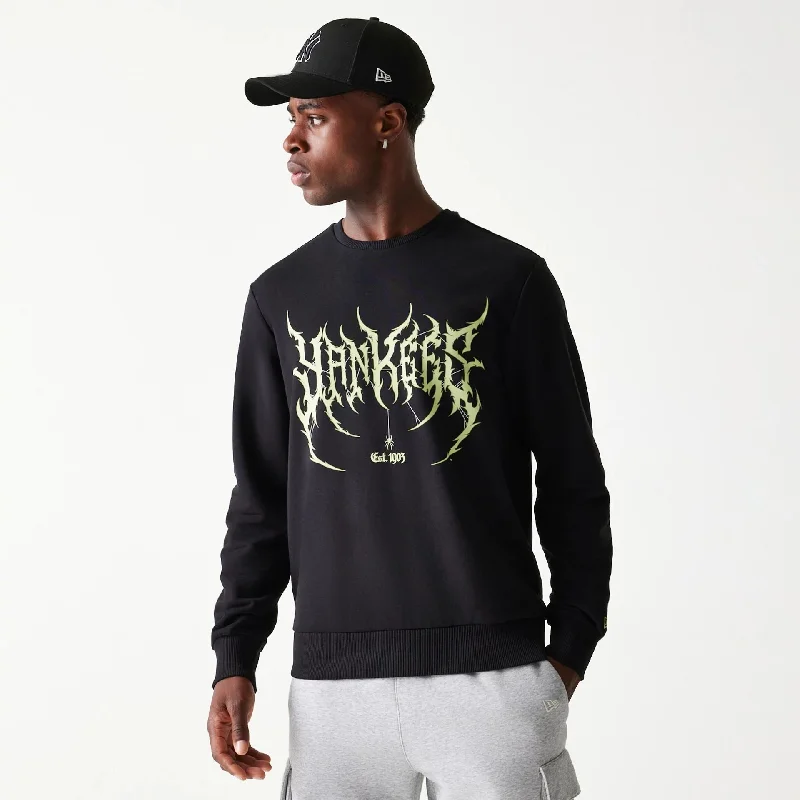 Men's Sweaters in Neutral ColorsNew York Yankees MLB Glow Black Crewneck Sweater