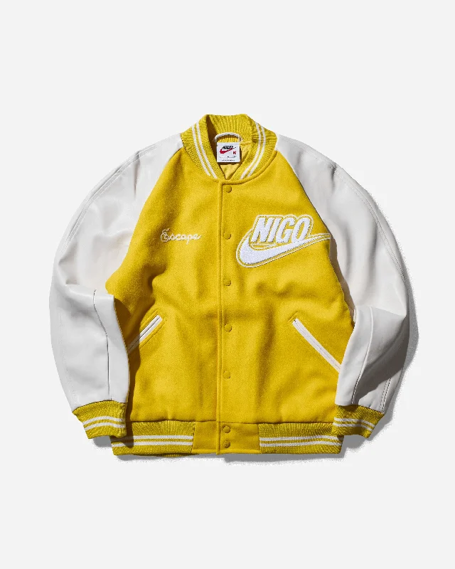 Men's Coats for Big and TallMen's Nigo Varsity Jacket Speed Yellow / White