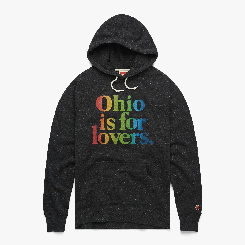 Men's Hoodies for BikingOhio Is For Lovers Rainbow Hoodie