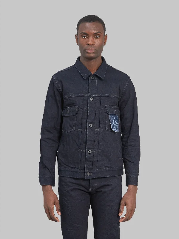 Men's Coats with Convertible CollarsONI Denim 02516P-14BLK "Black Weft" 14oz Type II Jacket