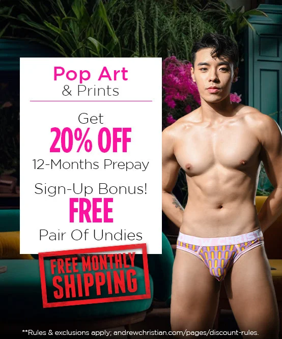 Pop Art & Prints Curated Underwear Club with FREE SHIPPING