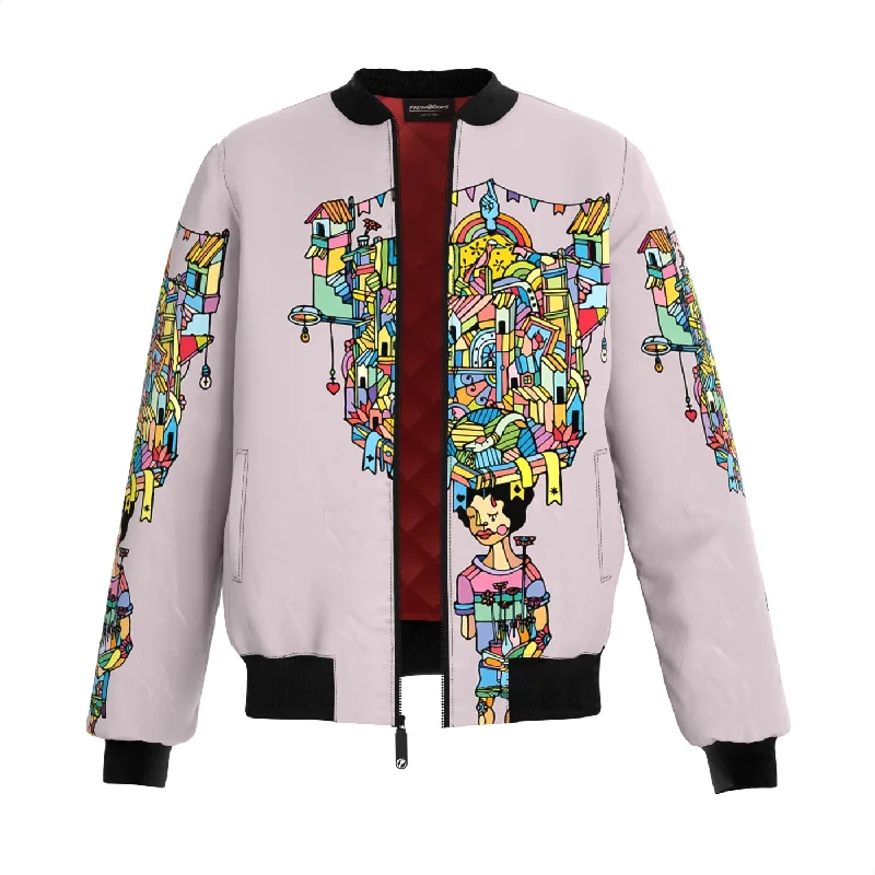 Men's Coats with Relaxed FitsPorta Pastel Bomber Jacket