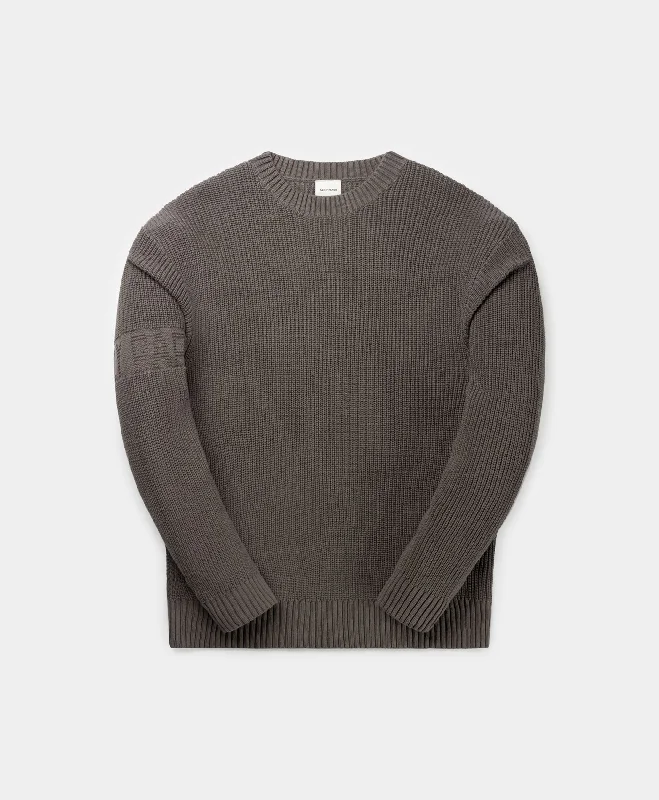Men's Sweaters with Mock-Neck DesignsRabbit Grey Band Knit Sweater