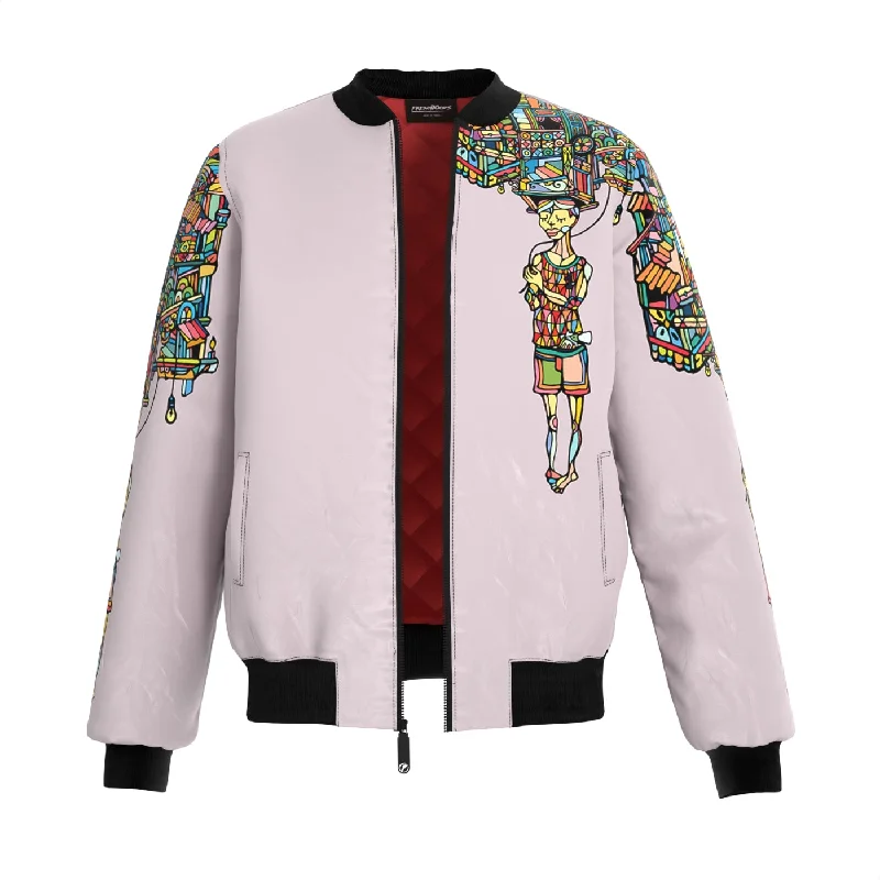 Men's Coats with ButtonsRainboy Pastel Bomber Jacket