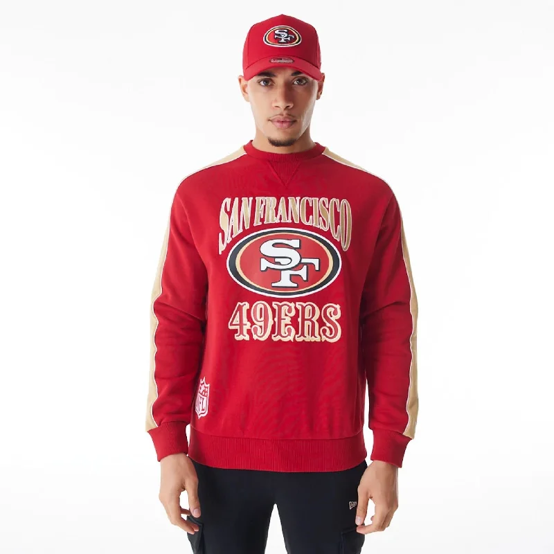 Men's Sweaters with Mock-Neck DesignsSan Francisco 49Ers NFL Graphic Red Crew Neck Sweater