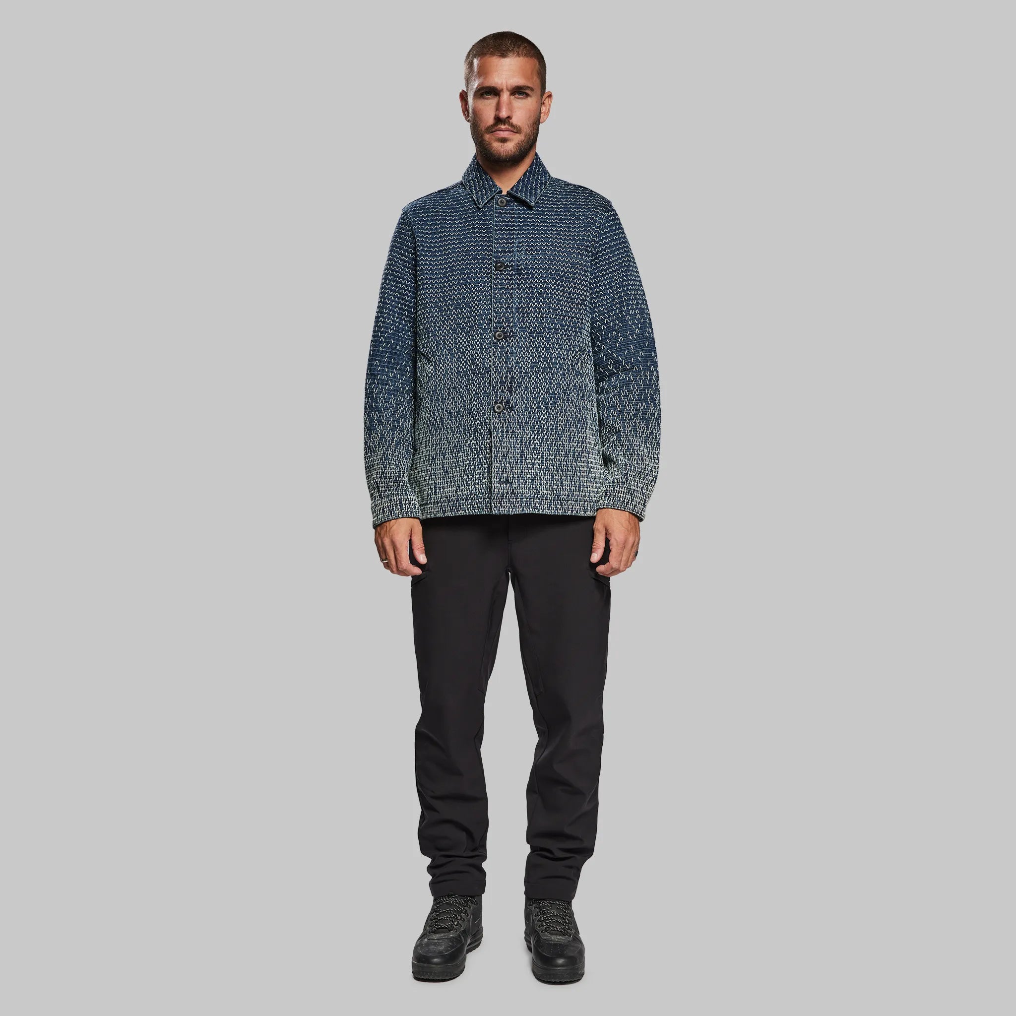 Men's Coats with Synthetic InsulationSashiko Chore Jacket. Blue edition