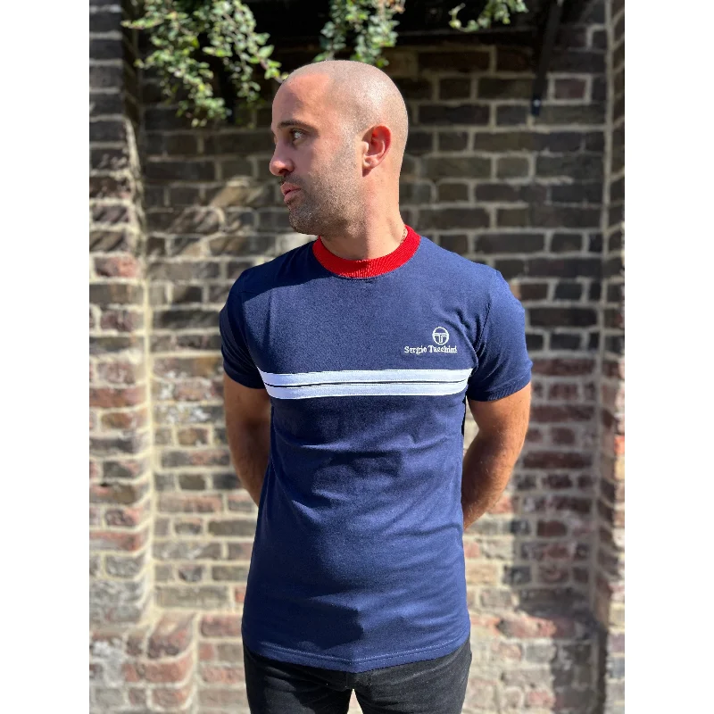 Men's Tailored Shirts for a Professional AppearanceSergio Tacchini - Maritime Blue/Adrenaline/White Rush - T-shirt