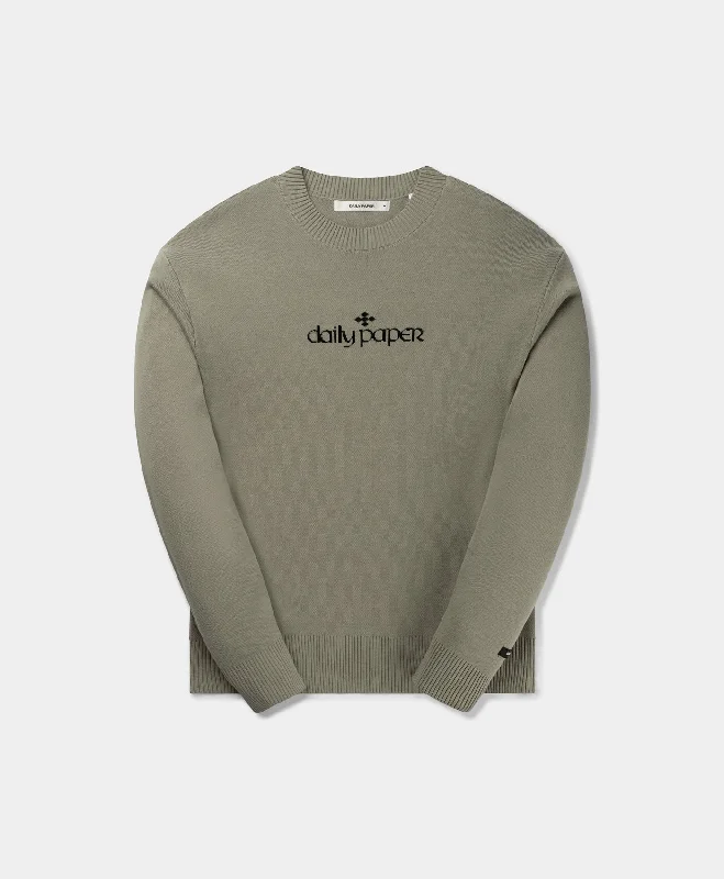 Men's Sweaters with Embroidered DesignsShadow Green Forum Knit Sweater