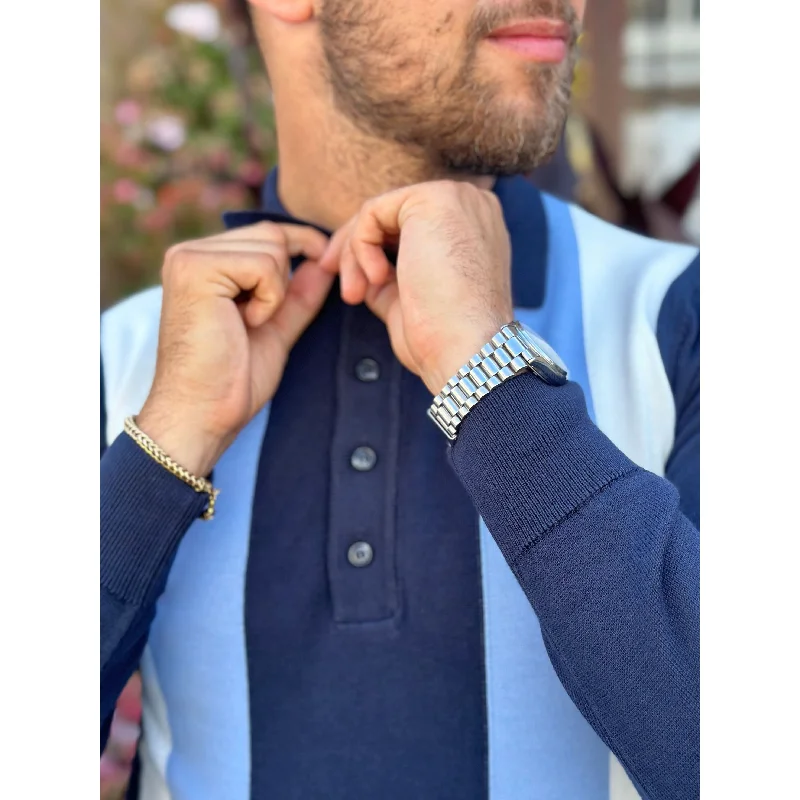 Men's Shirts with TiesSka & Soul - Best Panel Fine Gauge Long Sleeve Knit - Polo