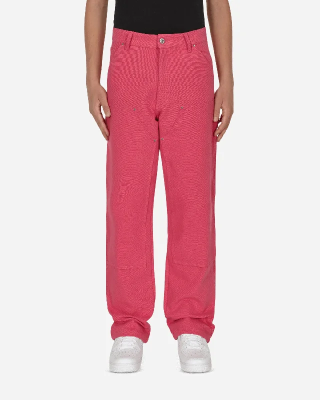 Men's Jeans with EmbroideryCanvas Workwear Pants Pink