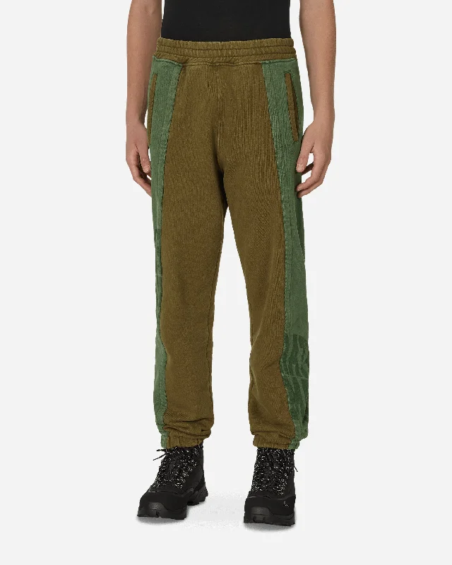 Flexible Men's JeansPanel Sweatpants Green / Brown