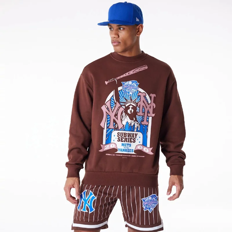 Men's Sweaters with Cable PatternsSubway Series New Era Australia Brown Oversized Sweater