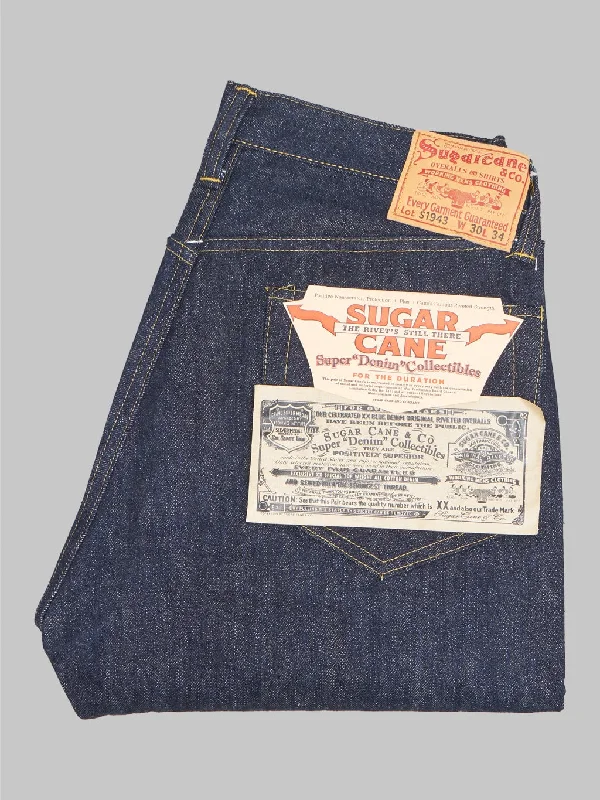 Men's Jeans for a Casual LookSugar Cane 1943 Super "Denim" Collectibles #09 13.5oz Blue Denim Waist Overalls