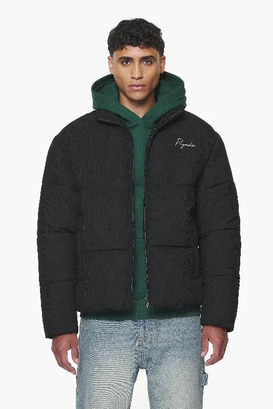 Comfortable Men's ParkasSundre Cord Puffer Jacket Black
