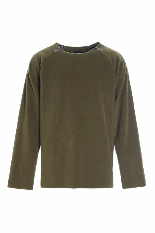 Men's Sweaters with Asymmetrical HemlinesSWEATER LOOSE FIT - 1010C - MOSS