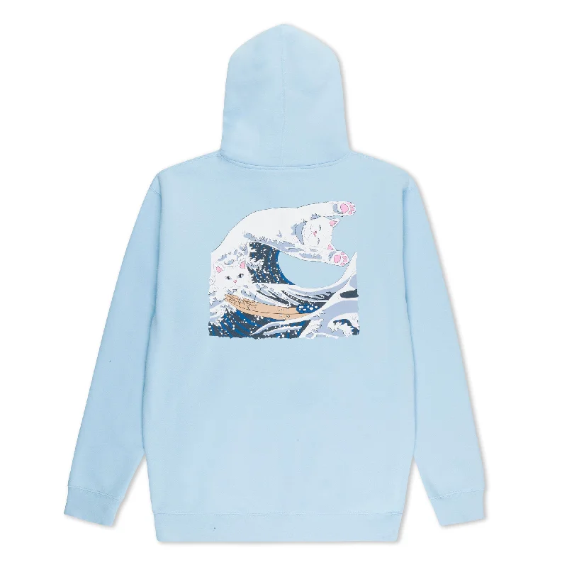 Men's Hoodies for Big and TallThe Great Wave Of Nerm Hoodie (Powder Blue)