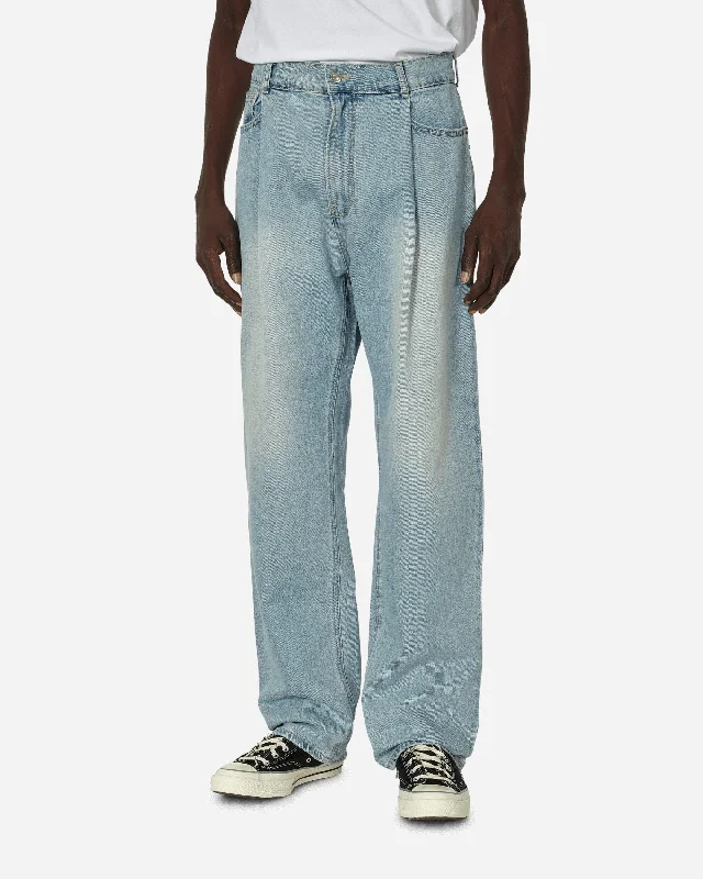 Rip and Tear Men's JeansOne Tuck Wide Denim Pants Light Blue