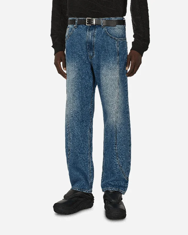 Premium Men's JeansTrack Denim Pants Dark Blue