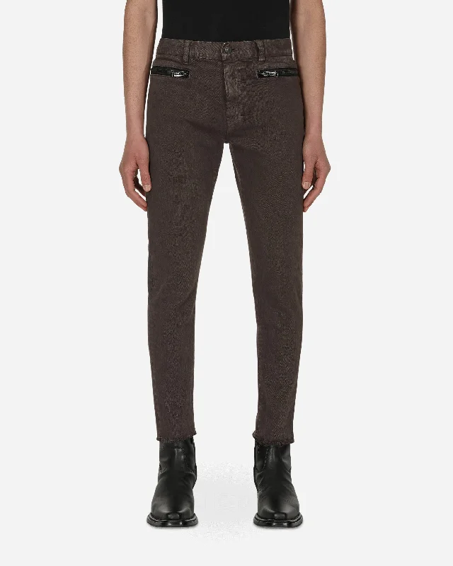 Men's Jeans Made from Recycled MaterialsZip Denim Pants Grey