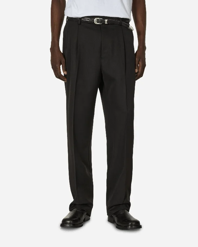 Baggy Men's JeansDormeuil Double Pleated Trousers Black