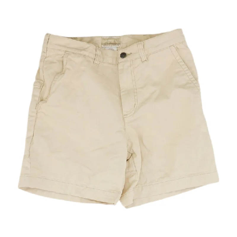 Men's Zippered Pants for SecurityBeige Solid Chino Shorts
