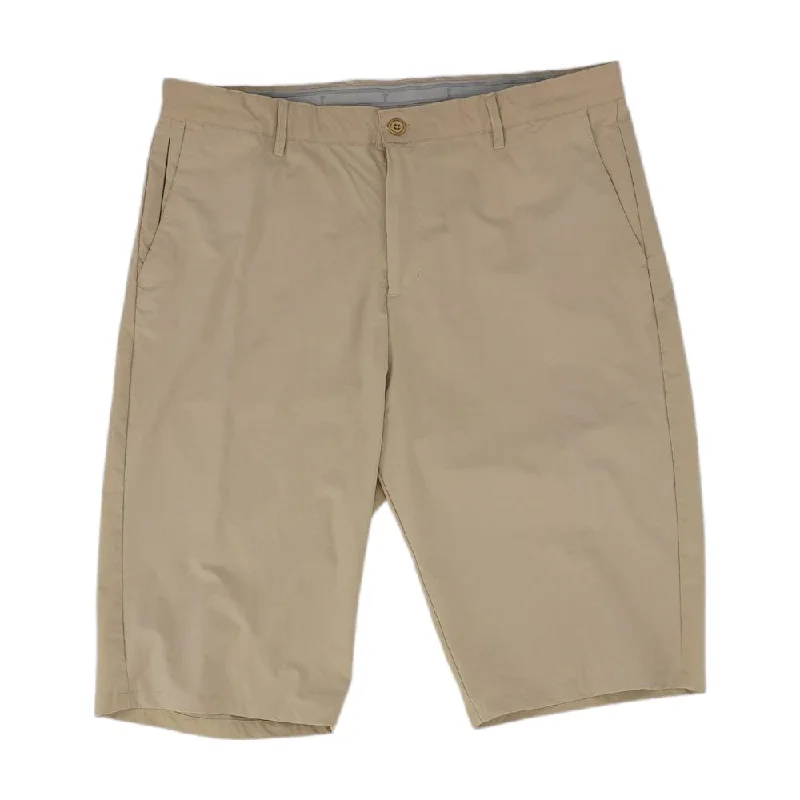 Men's Pants with Functional PocketsBeige Solid Chino Shorts