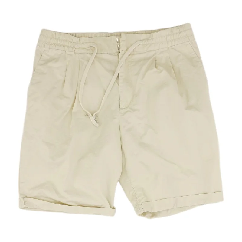 Men's Pants with Shallow PocketsBeige Solid Chino Shorts