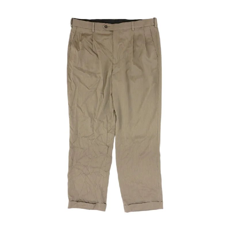 Men's Dress Pants for Special OccasionsBeige Solid Dress Pants