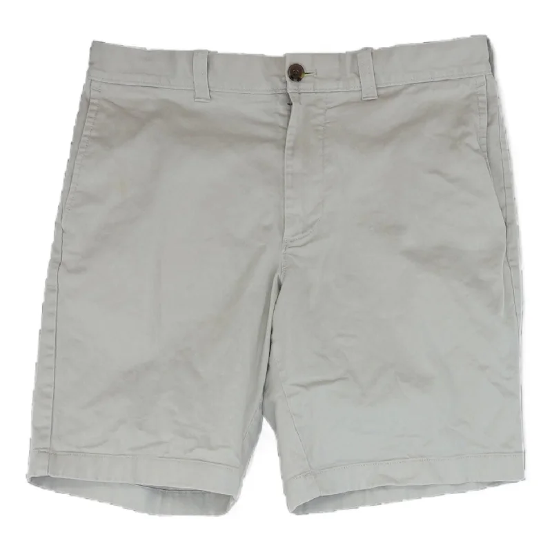 Men's Button-Fly Pants for a Traditional TouchBeige Solid Shorts