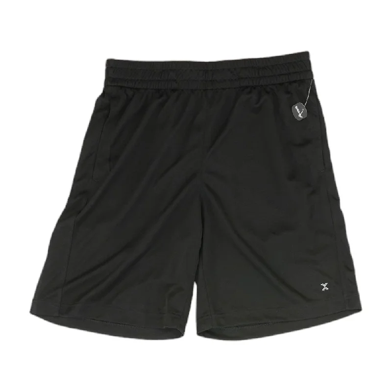 Men's Pants with Logo EmbossmentsBlack Solid Active Shorts