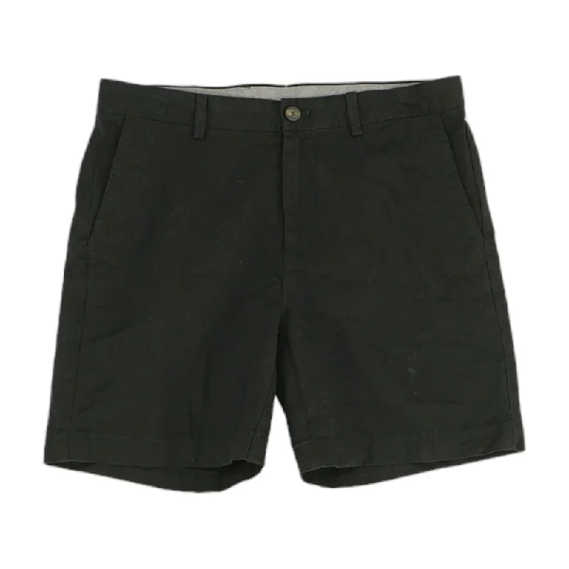 Men's Pants with Button-CuffsBlack Solid Chino Shorts